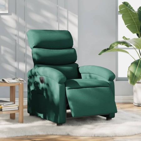 Sillón reclinable eléctrico tela verde oscuro de , Sillones - Ref: Foro24-3203960, Precio: 247,74 €, Descuento: %