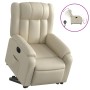 Sillón reclinable elevable eléctrico de cuero sintético crema de , Sillones - Ref: Foro24-3205279, Precio: 352,99 €, Descuent...