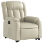 Sillón reclinable elevable eléctrico de cuero sintético crema de , Sillones - Ref: Foro24-3205279, Precio: 317,67 €, Descuent...