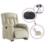 Sillón reclinable elevable eléctrico de cuero sintético crema de , Sillones - Ref: Foro24-3205279, Precio: 317,67 €, Descuent...