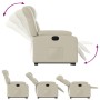 Sillón reclinable elevable eléctrico de cuero sintético crema de , Sillones - Ref: Foro24-3205279, Precio: 352,99 €, Descuent...