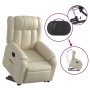 Sillón reclinable elevable eléctrico de cuero sintético crema de , Sillones - Ref: Foro24-3205279, Precio: 352,99 €, Descuent...