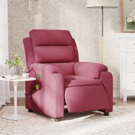 Sillón reclinable de masaje eléctrico terciopelo rojo tinto de , Sillones - Ref: Foro24-3205086, Precio: 287,11 €, Descuento: %