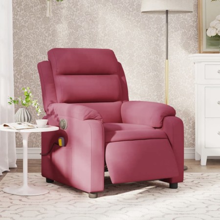 Sillón reclinable de masaje eléctrico terciopelo rojo tinto de , Sillones - Ref: Foro24-3205086, Precio: 287,99 €, Descuento: %