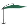 Sombrilla voladiza con poste de acero 250x250 cm verde de vidaXL, Sombrillas - Ref: Foro24-44877, Precio: 93,23 €, Descuento: %