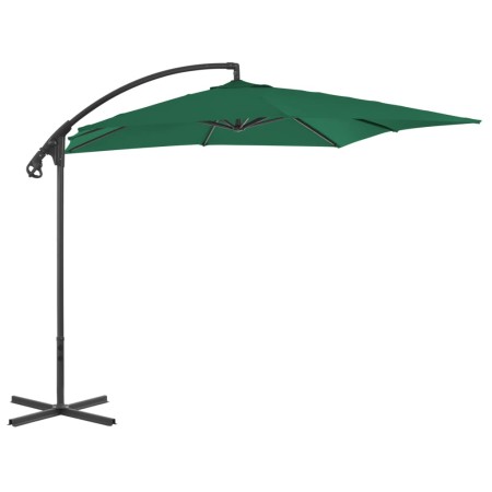 Sombrilla voladiza con poste de acero 250x250 cm verde de vidaXL, Sombrillas - Ref: Foro24-44877, Precio: 93,99 €, Descuento: %