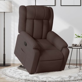 Sillón reclinable elevable tela marrón oscuro de , Sillones - Ref: Foro24-3205321, Precio: 327,99 €, Descuento: %