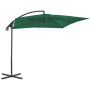 Sombrilla voladiza con poste de acero 250x250 cm verde de vidaXL, Sombrillas - Ref: Foro24-44877, Precio: 93,99 €, Descuento: %