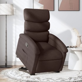 Sillón reclinable elevable tela marrón oscuro de , Sillones - Ref: Foro24-3203983, Precio: 269,53 €, Descuento: %