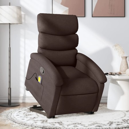 Dark brown fabric reclining massage chair by , Armchairs - Ref: Foro24-3203995, Price: 291,99 €, Discount: %