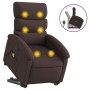 Dark brown fabric reclining massage chair by , Armchairs - Ref: Foro24-3203995, Price: 291,99 €, Discount: %