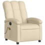 Sillón reclinable de masaje eléctrico tela color crema de , Sillones - Ref: Foro24-3204089, Precio: 256,57 €, Descuento: %