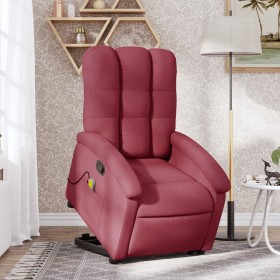 Sillón reclinable de masaje elevable tela rojo tinto de , Sillones - Ref: Foro24-3204107, Precio: 279,99 €, Descuento: %