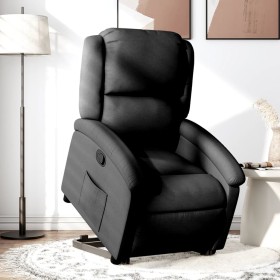 Sillón reclinable elevable tela negro de , Sillones - Ref: Foro24-3204166, Precio: 283,89 €, Descuento: %