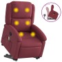 Sillón reclinable de masaje elevable tela rojo tinto de , Sillones - Ref: Foro24-3204179, Precio: 290,78 €, Descuento: %