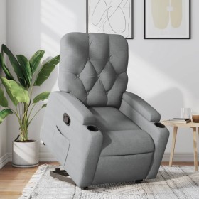 Sillón reclinable elevable de tela gris claro de , Sillones - Ref: Foro24-3204710, Precio: 284,85 €, Descuento: %