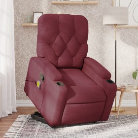 Sillón reclinable de masaje elevable tela rojo tinto de , Sillones - Ref: Foro24-3204725, Precio: 373,99 €, Descuento: %