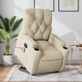 Silla de masaje reclinable de pie de tela color crema de , Sillones - Ref: Foro24-3204731, Precio: 413,99 €, Descuento: %