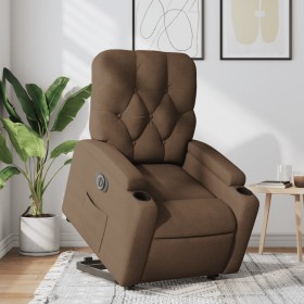 Sillón eléctrico reclinable elevable de tela marrón de , Sillones - Ref: Foro24-3204738, Precio: 312,24 €, Descuento: %