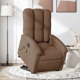 Sillón de masaje eléctrico reclinable elevable tela marrón de , Sillones - Ref: Foro24-3204132, Precio: 331,99 €, Descuento: %