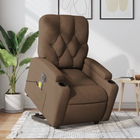 Sillón de masaje eléctrico reclinable elevable tela marrón de , Sillones - Ref: Foro24-3204750, Precio: 387,99 €, Descuento: %