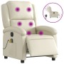 Cream synthetic leather electric reclining massage chair by , Armchairs - Ref: Foro24-3204220, Price: 274,62 €, Discount: %