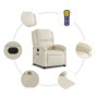 Cream synthetic leather electric reclining massage chair by , Armchairs - Ref: Foro24-3204220, Price: 274,62 €, Discount: %