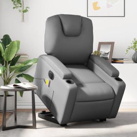 Sillón de masaje elevable eléctrico cuero sintético gris de , Sillones - Ref: Foro24-3204454, Precio: 321,99 €, Descuento: %