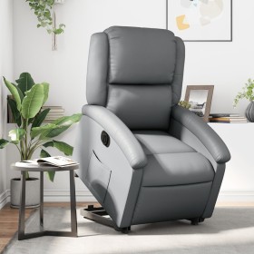 Sillón reclinable elevable eléctrico de cuero sintético gris de , Sillones - Ref: Foro24-3204243, Precio: 325,59 €, Descuento: %