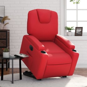 Sillón elevable eléctrico cuero artificial rojo de , Sillones - Ref: Foro24-3204449, Precio: 344,50 €, Descuento: %