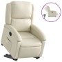 Sillón reclinable elevable eléctrico de cuero sintético crema de , Sillones - Ref: Foro24-3204241, Precio: 309,20 €, Descuent...