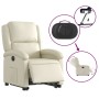 Sillón reclinable elevable eléctrico de cuero sintético crema de , Sillones - Ref: Foro24-3204241, Precio: 309,20 €, Descuent...