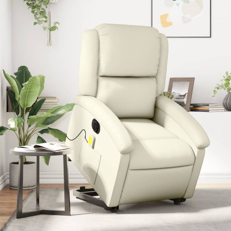 Electric lifting massage chair cream synthetic leather by , Armchairs - Ref: Foro24-3204248, Price: 333,77 €, Discount: %