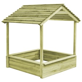 Garden playhouse with pine wood sandbox 123x120x146 cm by vidaXL, Children's houses - Ref: Foro24-44907, Price: 169,19 €, Dis...