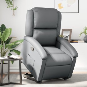 Sillón reclinable elevable cuero artificial gris de , Sillones - Ref: Foro24-3204229, Precio: 307,99 €, Descuento: %