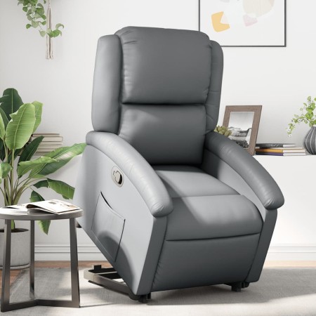 Sillón reclinable elevable cuero artificial gris de , Sillones - Ref: Foro24-3204229, Precio: 285,14 €, Descuento: %