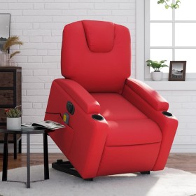 Sillón de majaje elevable eléctrico cuero artificial rojo de , Sillones - Ref: Foro24-3204456, Precio: 336,99 €, Descuento: %