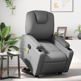 Gray Artificial Leather Foot Massage Recliner by , Armchairs - Ref: Foro24-3204440, Price: 283,99 €, Discount: %