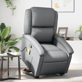 Sillón reclinable de masaje de pie cuero artificial gris de , Sillones - Ref: Foro24-3204236, Precio: 280,70 €, Descuento: %