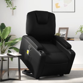 Sillón reclinable de masaje de pie cuero artificial negro de , Sillones - Ref: Foro24-3204437, Precio: 280,53 €, Descuento: %