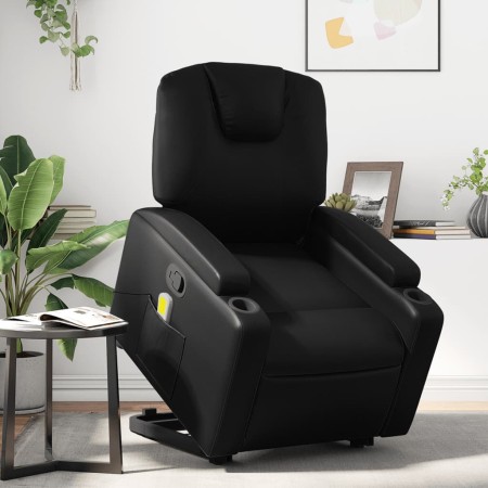 Black Artificial Leather Foot Massage Recliner by , Armchairs - Ref: Foro24-3204437, Price: 288,65 €, Discount: %