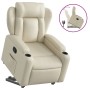 Sillón reclinable elevable cuero artificial color crema de , Sillones - Ref: Foro24-3204545, Precio: 340,99 €, Descuento: %