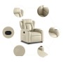 Sillón reclinable elevable cuero artificial color crema de , Sillones - Ref: Foro24-3204545, Precio: 340,99 €, Descuento: %