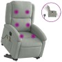 Light gray velvet liftable reclining massage chair by , Armchairs - Ref: Foro24-3204333, Price: 329,22 €, Discount: %