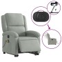 Light gray velvet liftable reclining massage chair by , Armchairs - Ref: Foro24-3204333, Price: 329,22 €, Discount: %