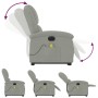 Light gray velvet liftable reclining massage chair by , Armchairs - Ref: Foro24-3204333, Price: 329,22 €, Discount: %