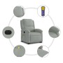 Light gray velvet liftable reclining massage chair by , Armchairs - Ref: Foro24-3204333, Price: 329,22 €, Discount: %