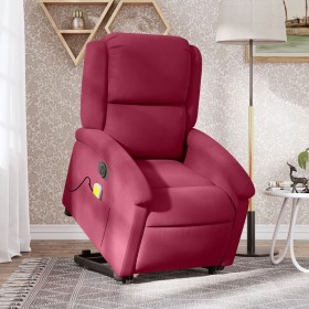 Sillón de masaje reclinable elevable terciopelo rojo tinto de , Sillones - Ref: Foro24-3204338, Precio: 326,99 €, Descuento: %