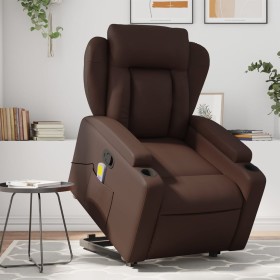 Brown Faux Leather Foot Massage Recliner by , Armchairs - Ref: Foro24-3204553, Price: 306,99 €, Discount: %