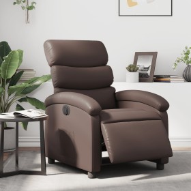 Sillón reclinable eléctrico de cuero sintético marrón de , Sillones - Ref: Foro24-3204028, Precio: 228,99 €, Descuento: %